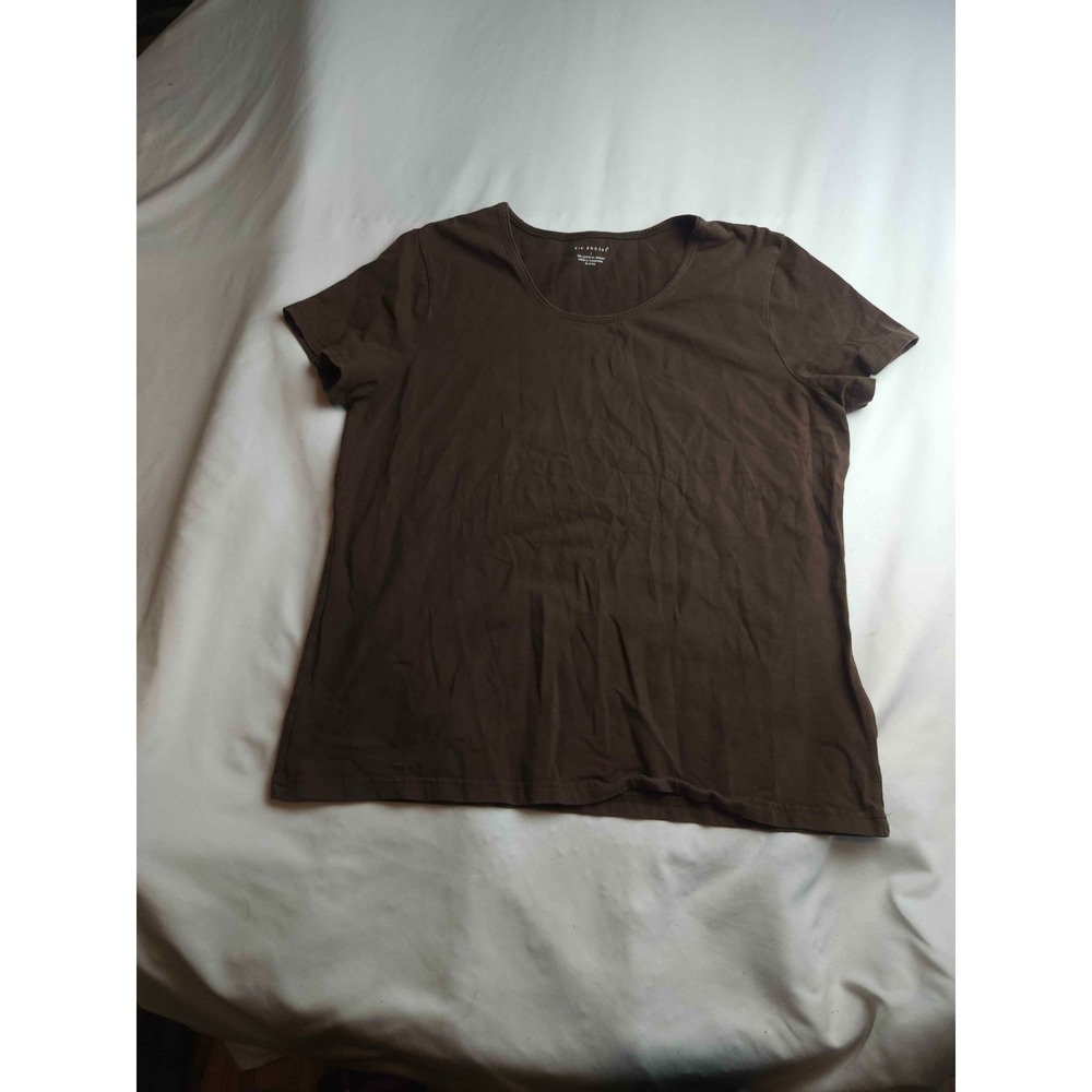 Kim Rogers Top Womens Large Brown Grunge Basic Layering Fall Wardrobe Streetwear